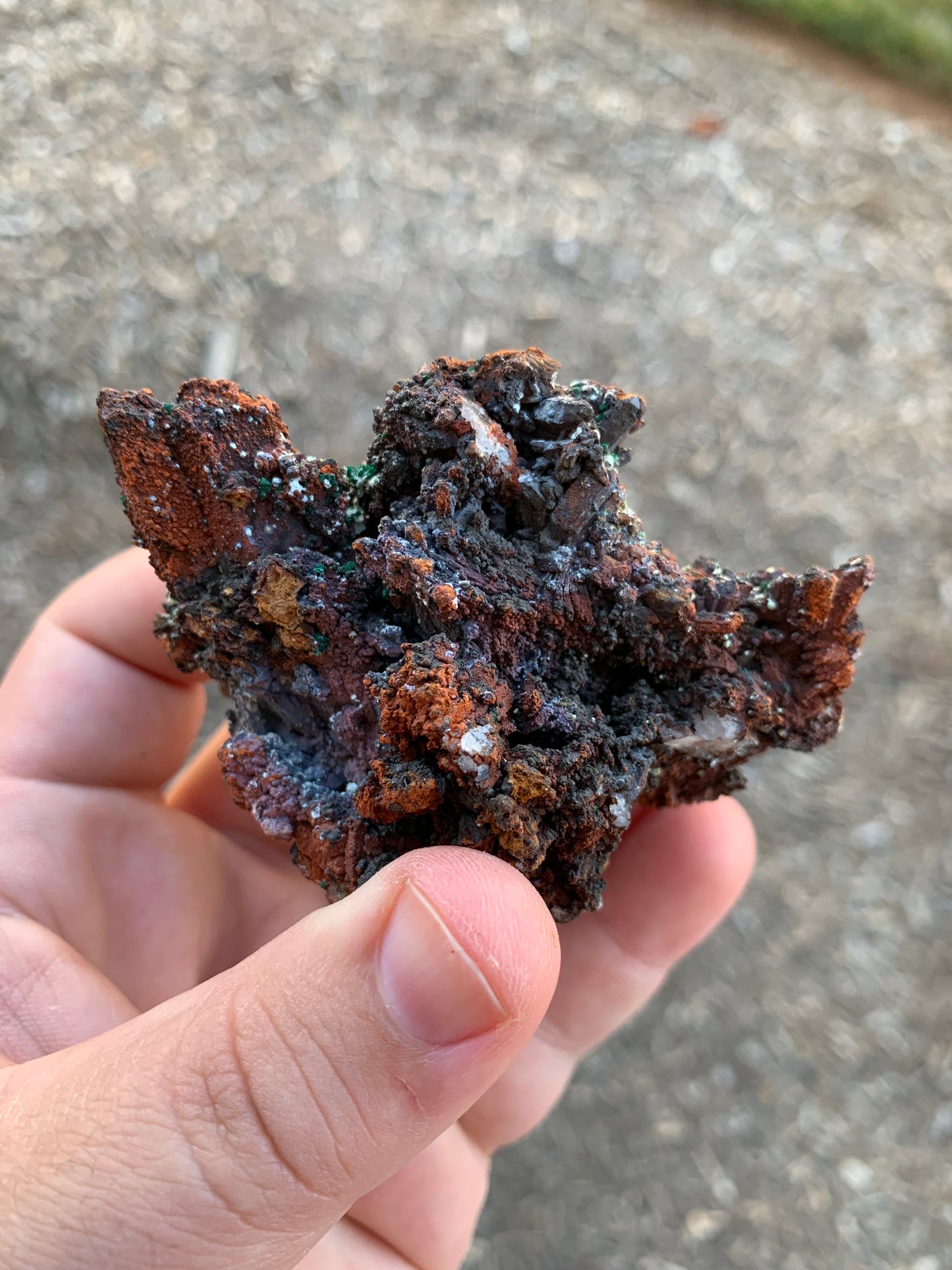 Copper Quartz Cluster Hematite Malachite Chrysocolla Azurite Morocco Mineral Specimen