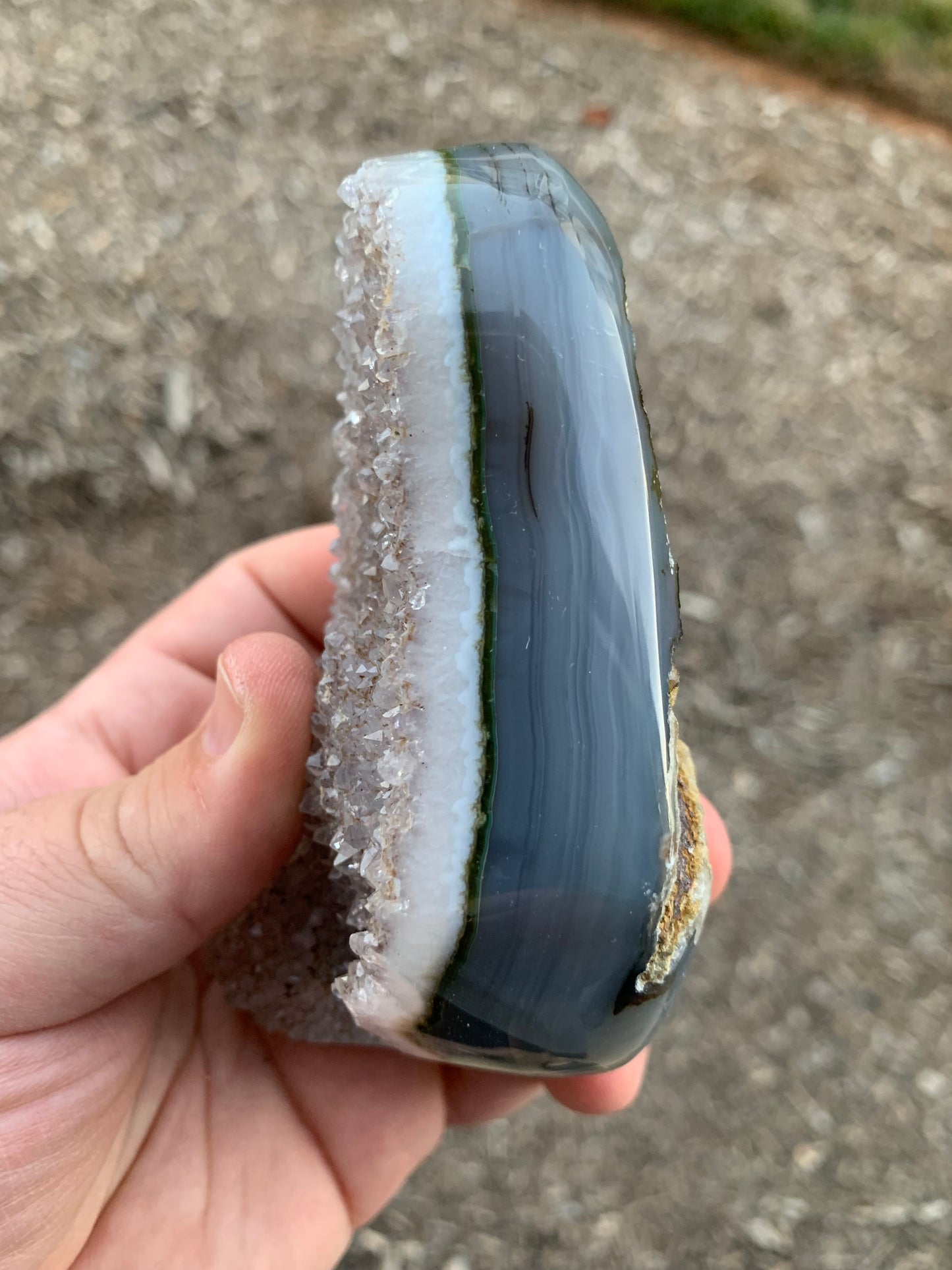 Amethyst Polished Agate Base Uruguay Mineral Specimen