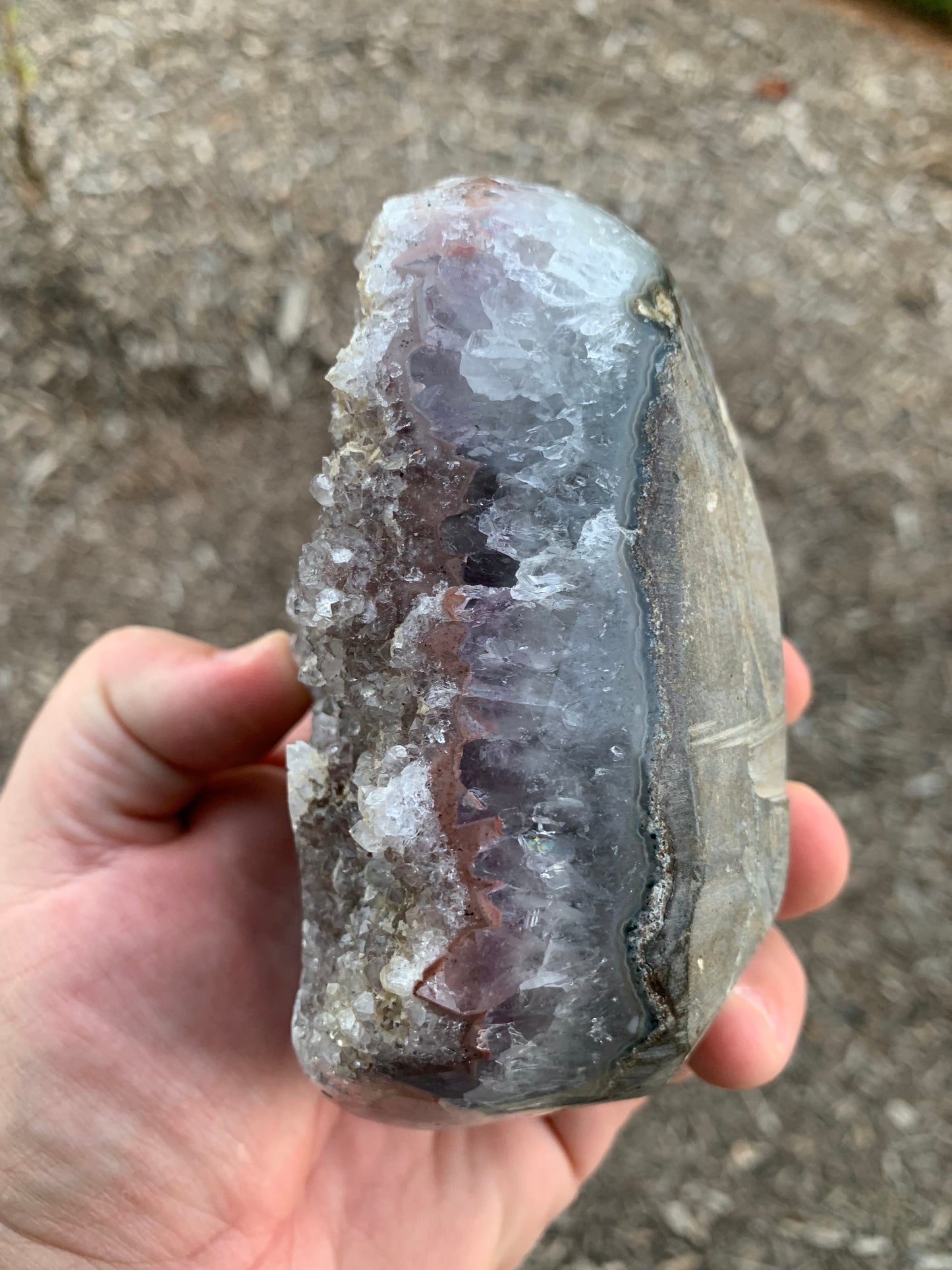 Amethyst Polished Agate Base Uruguay Mineral Specimen