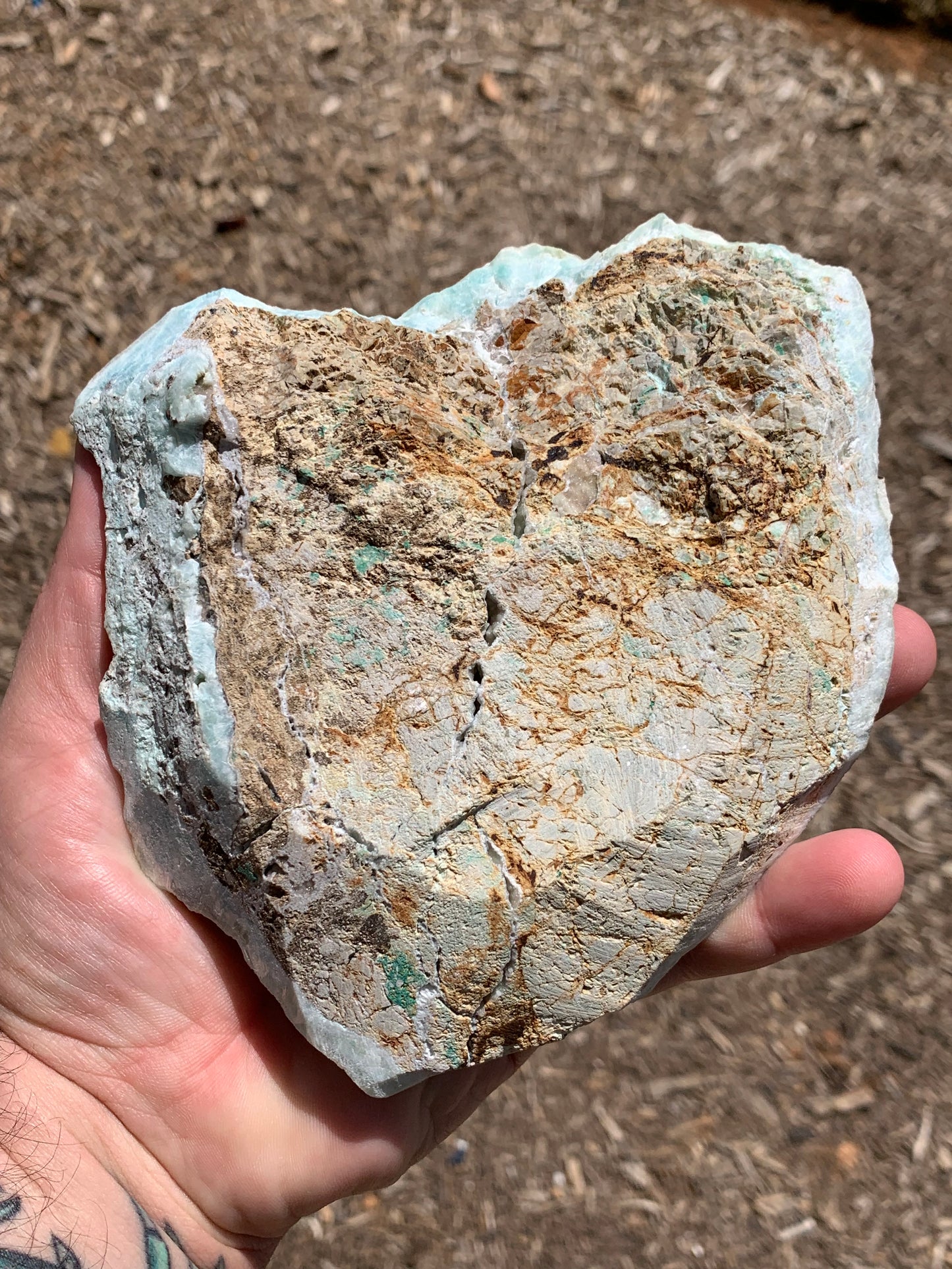 Blue Aragonite China Mineral Specimen