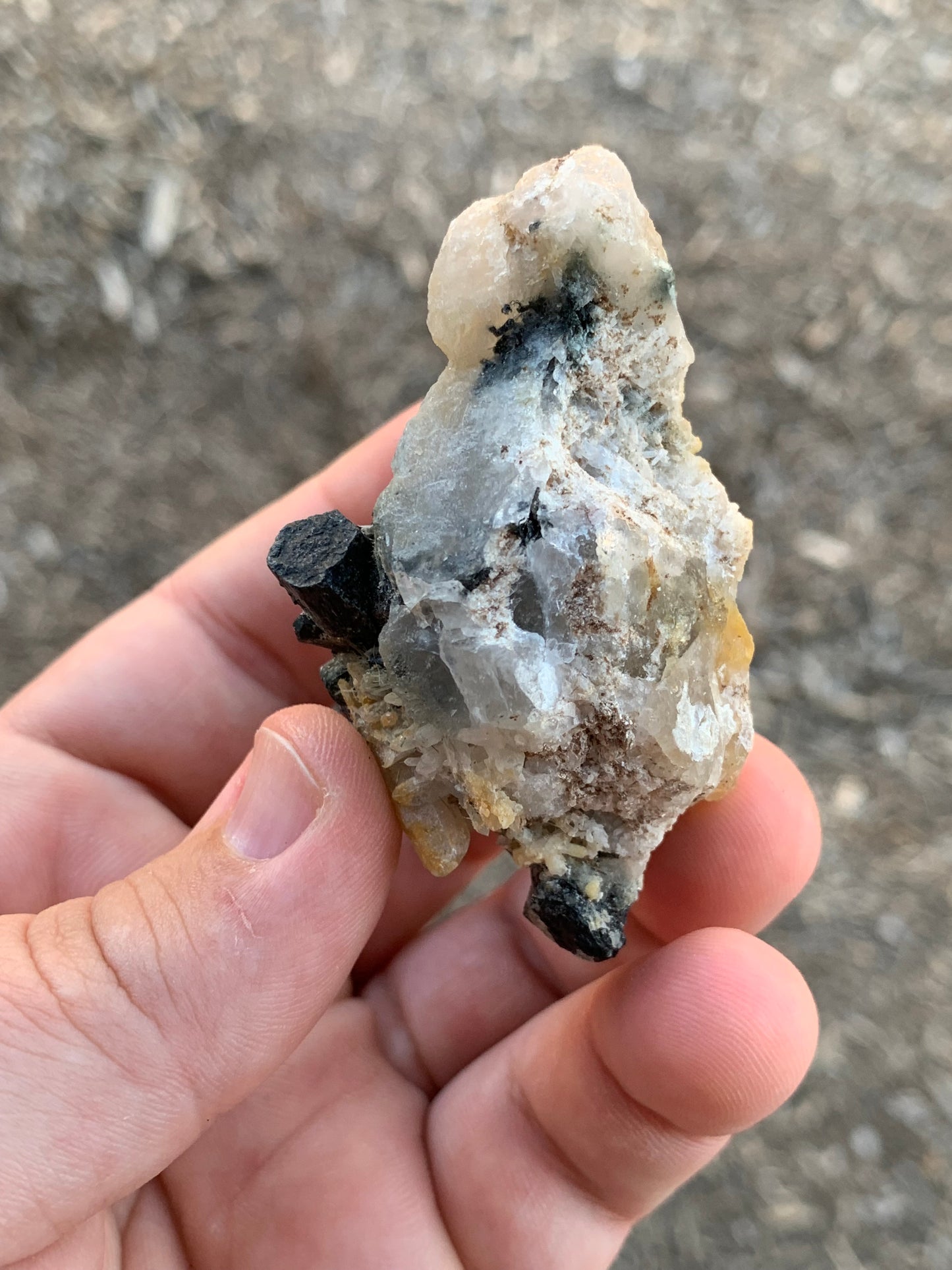 Milky Smoky Quartz and Schorl Cluster Namibian Mineral Specimen