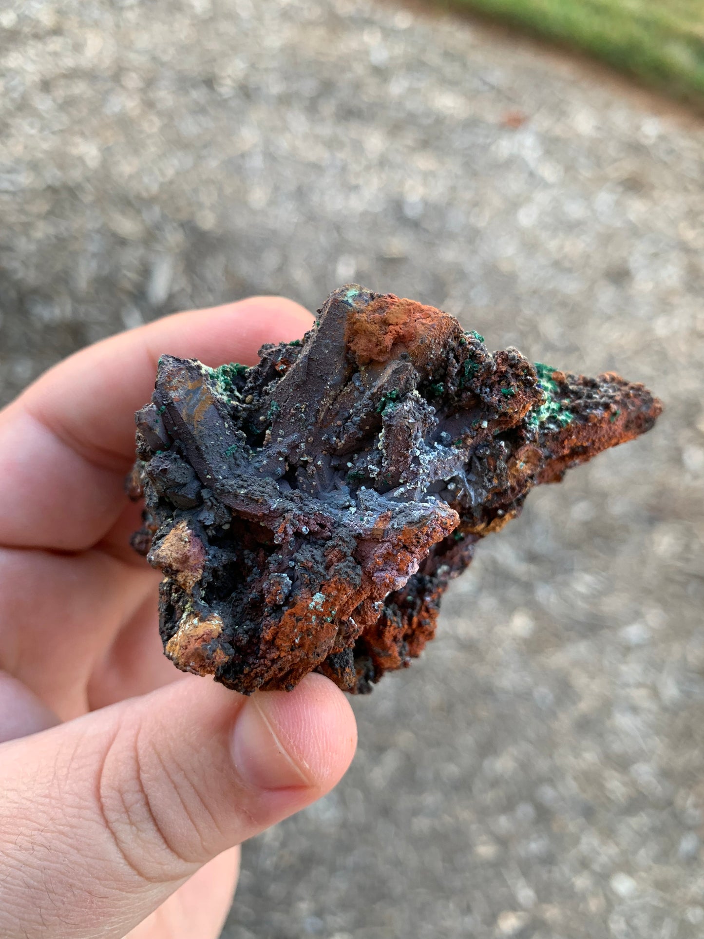 Copper Quartz Cluster Hematite Malachite Chrysocolla Azurite Morocco Mineral Specimen