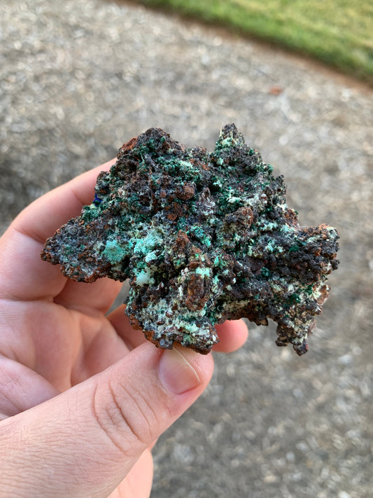 Copper Quartz Cluster Hematite Malachite Chrysocolla Azurite Morocco Mineral Specimen