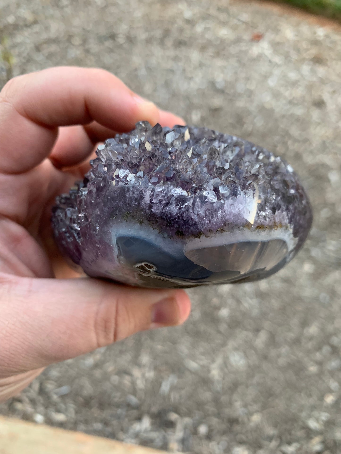 Amethyst Polished Agate Base Uruguay Mineral Specimen