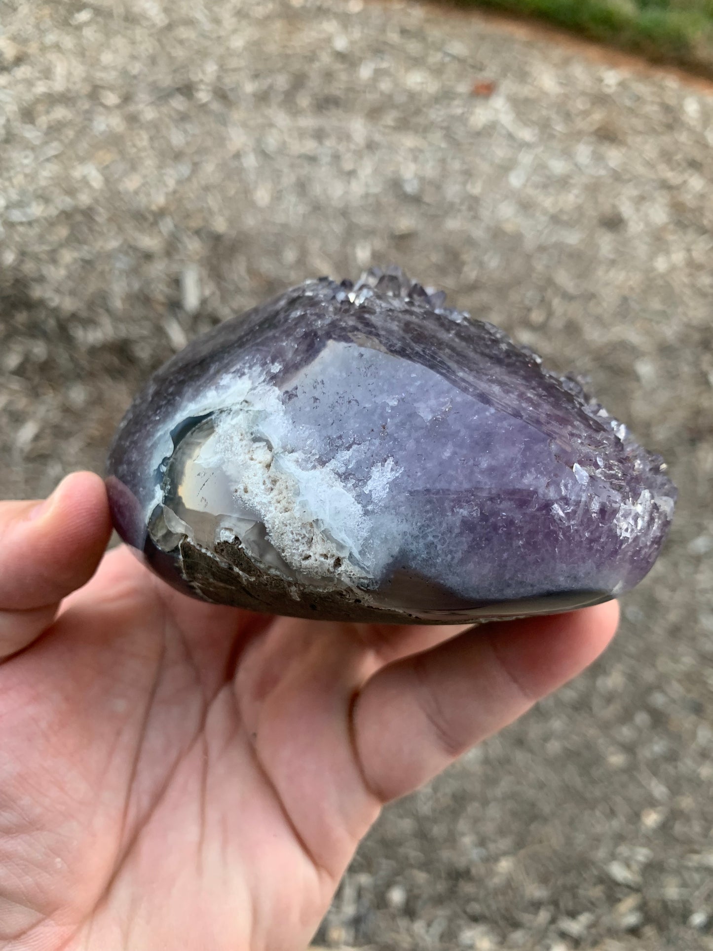 Amethyst Polished Agate Base Uruguay Mineral Specimen