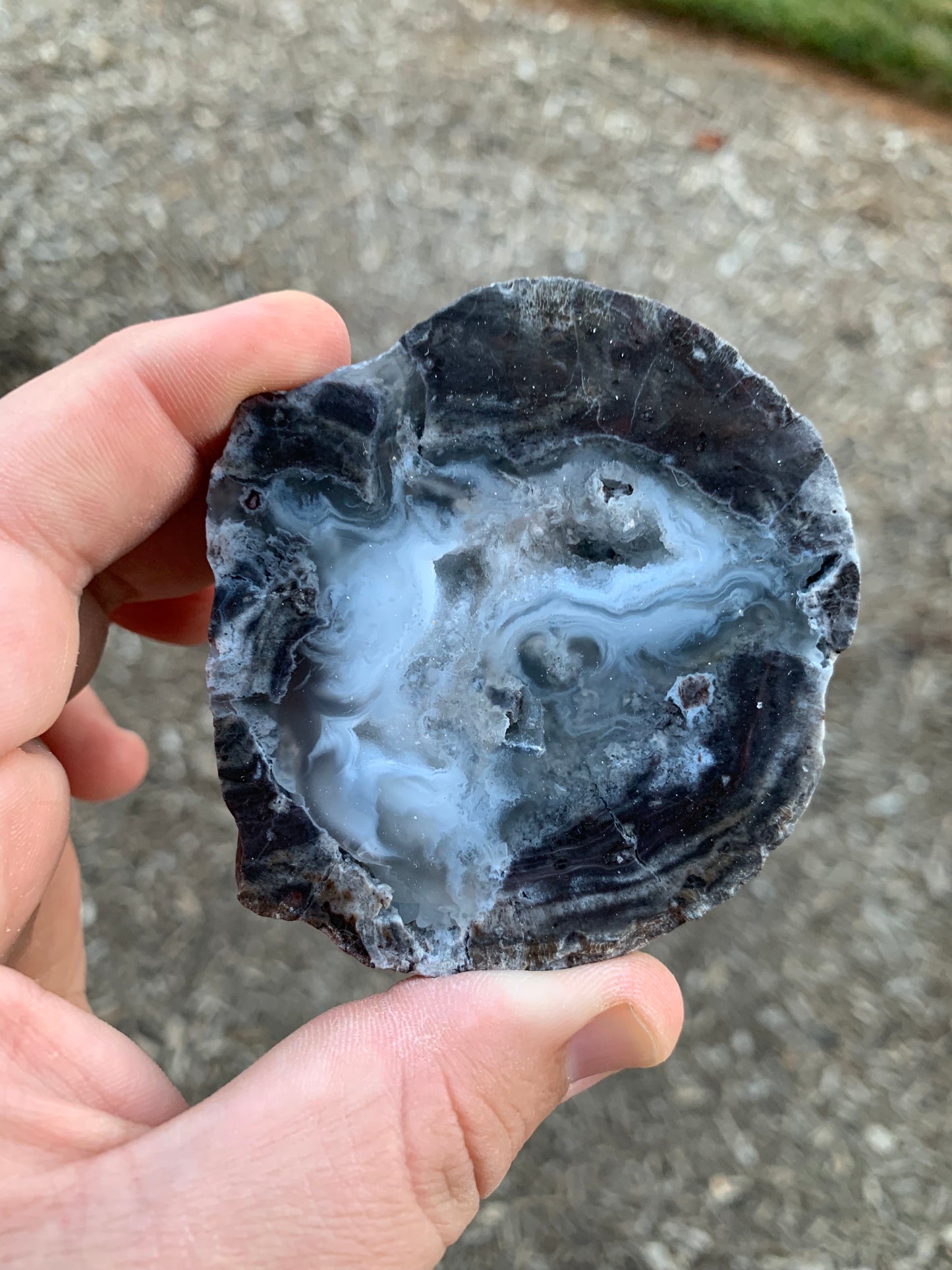 Druzy Thunder Egg Agate Sliced Polished Geode Mexico Mineral Specimen