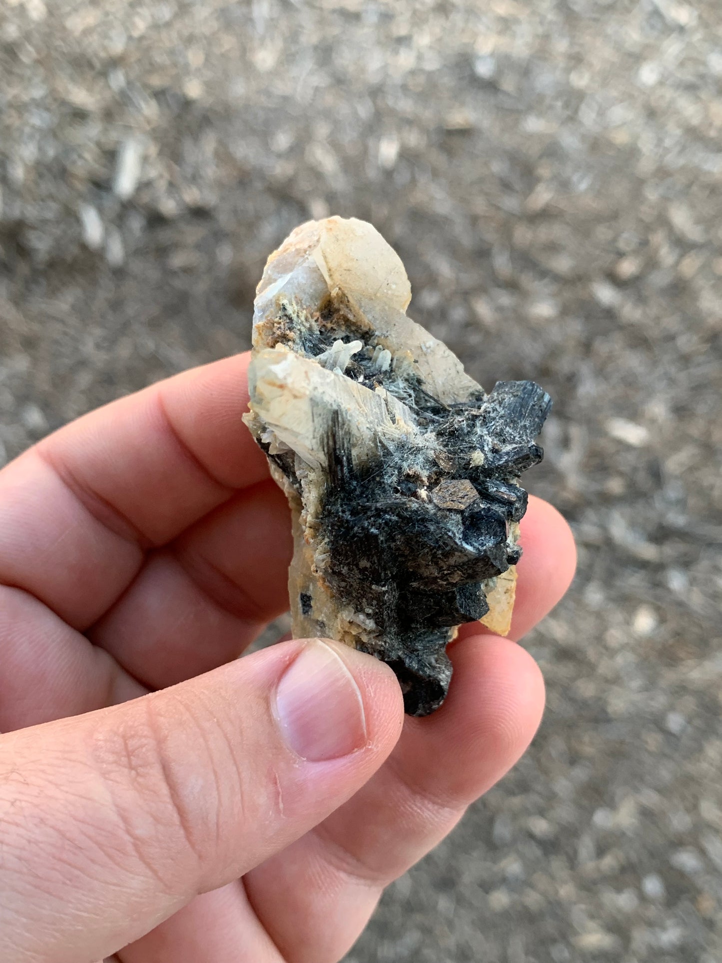 Milky Smoky Quartz and Schorl Cluster Namibian Mineral Specimen